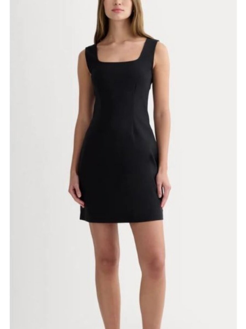 Everlane The Dream Square Neck Dress Black Size Large NWT